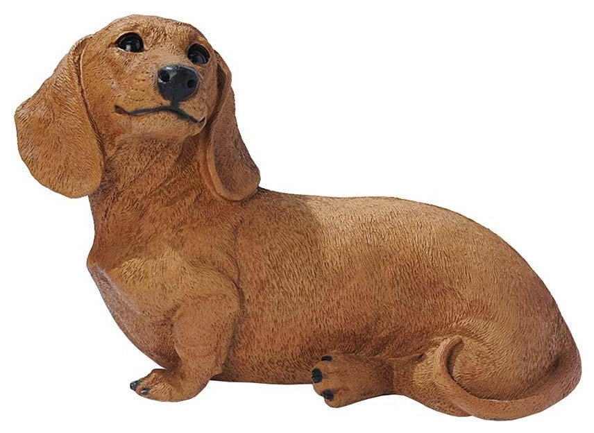 Brown Dachshund Puppy Dog Statue Sculpture Figurine