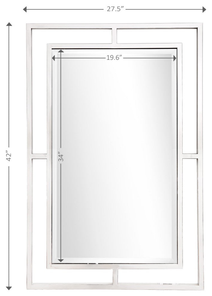 Silver Chic Rectangular Wall Mirror