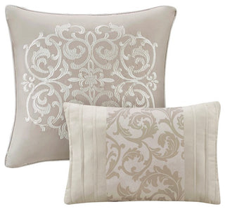 510 Design Ramsey Embroidered 8 Piece Comforter Set, Neutral, King