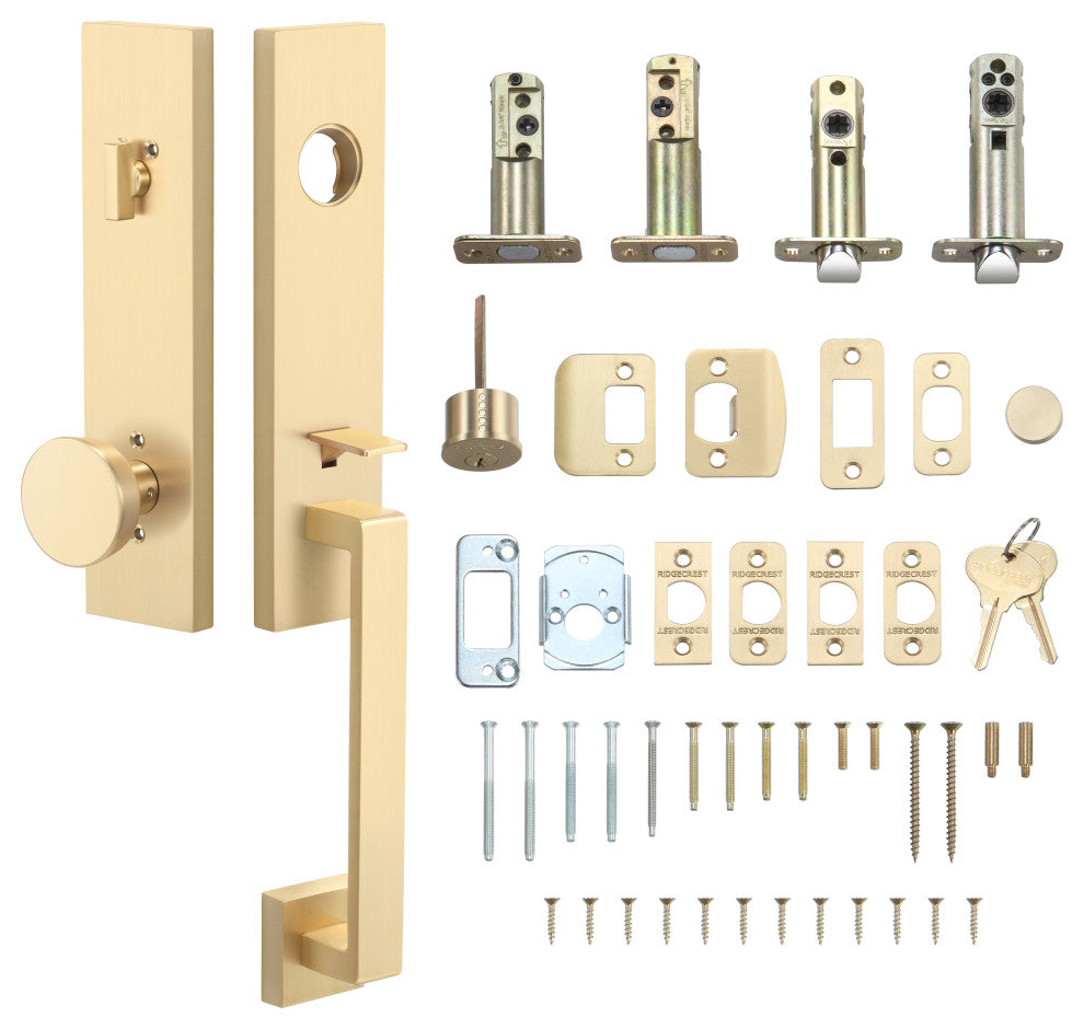Turin Handleset, Satin Brass, Zermatt Interior Trim