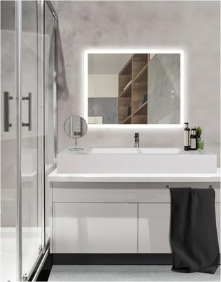 Luminous Dimmable LED Mirror with Defogger, 24"x36"