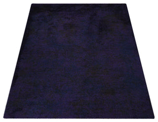 Hand Knotted Loom Silk Area Rug Solid Purple