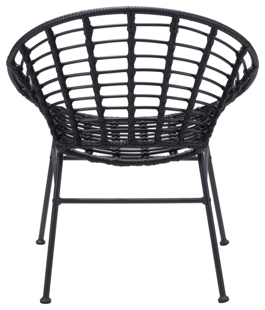 Dining Chair, Set of 2, Aluminum, Metal, Black, Outdoor Patio Balcony Garden