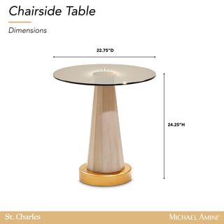 St. Charles Chairside Table, Dove Gray