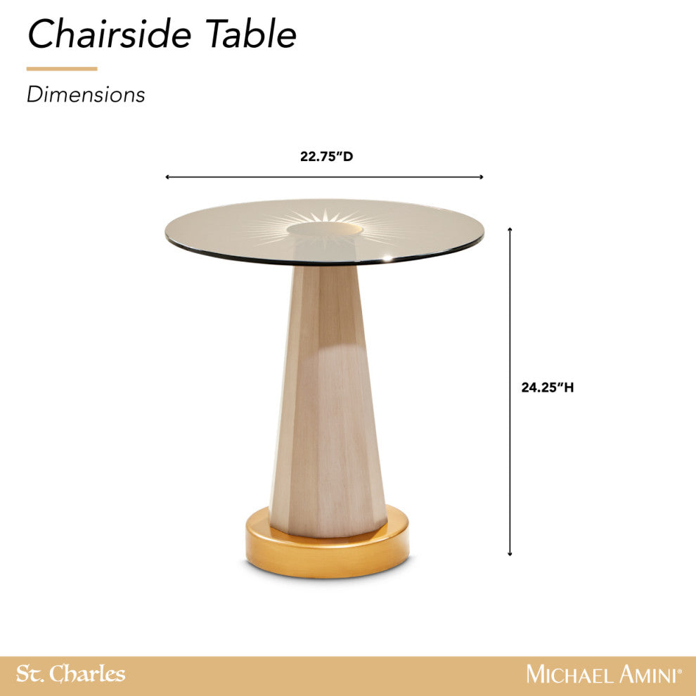 St. Charles Chairside Table, Dove Gray