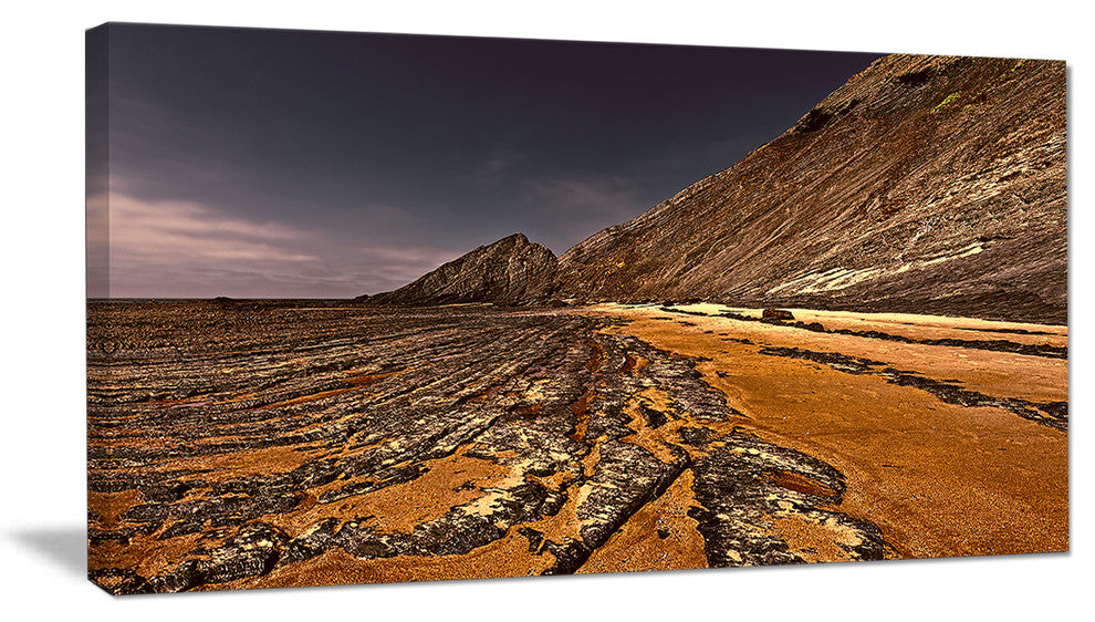 "Brown Rocky Coast Portugal" Canvas Print, 1 Panel