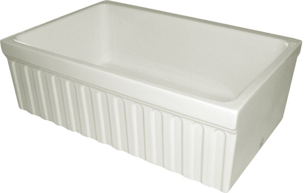 Quatro Alcove Reversible Fireclay Sink, Biscuit
