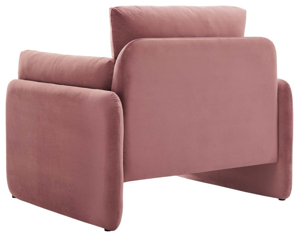 Armchair Accent Chair, Velvet, Pink, Modern, Living Lounge Hotel Hospitality