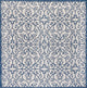 Madrid Vintage Filigree Textured Weave Indoor/Outdoor, Cream/Blue, 5' Square
