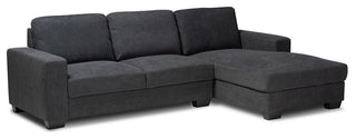 Nevin Dark Gray Fabric Upholstered Sectional Sofa With Right Facing Chaise