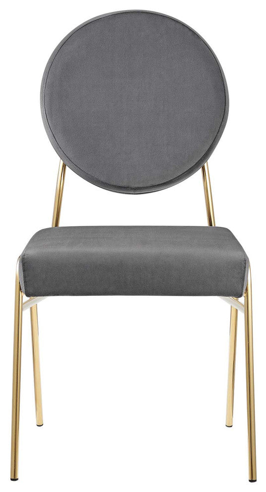 Craft Performance Velvet Dining Side Chair, Gold Gray