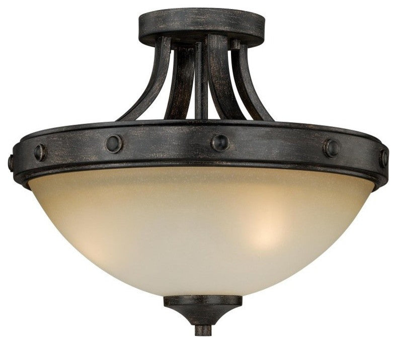 Halifax 14.5" Semi Flush Ceiling Light Black Walnut