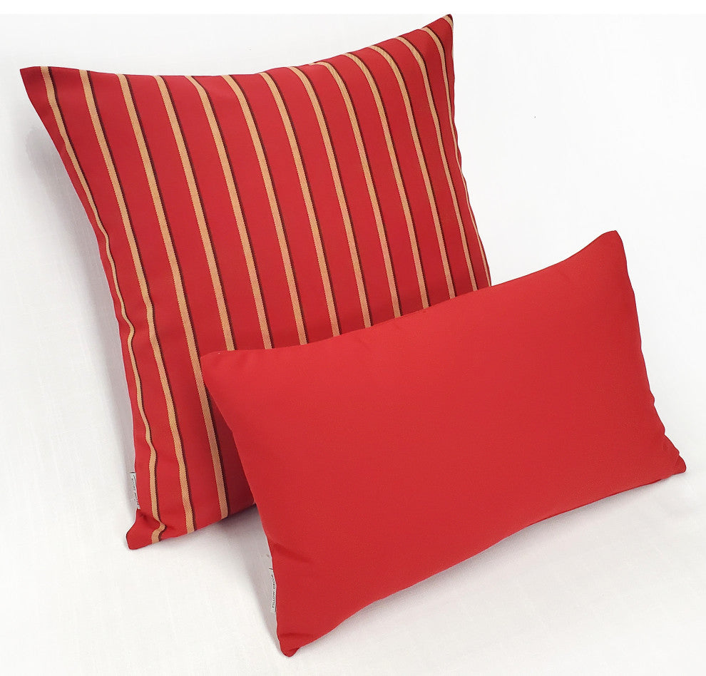 Sunbrella Harwood Crimson Outdoor Pillow 20x20