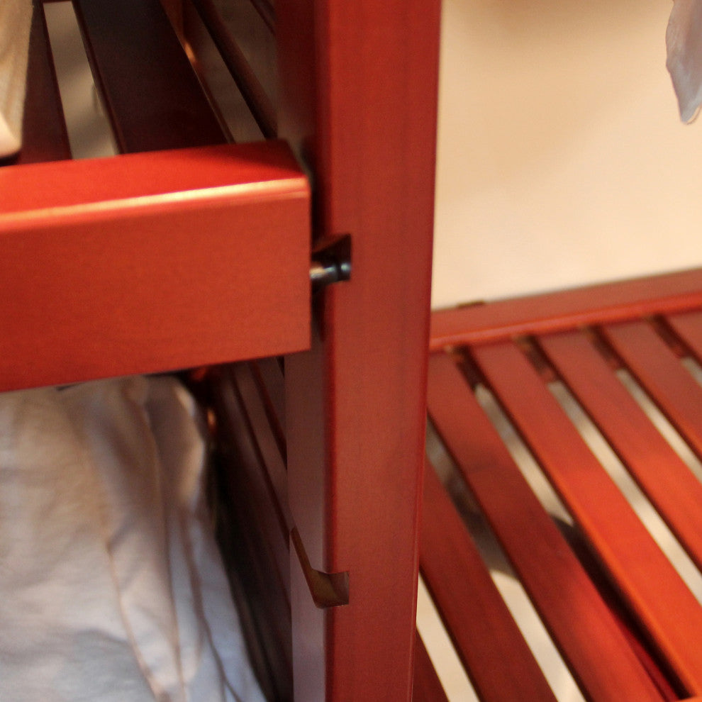 Solid Wood Reach-In Closet Organizer with hanging, Red Mahogany