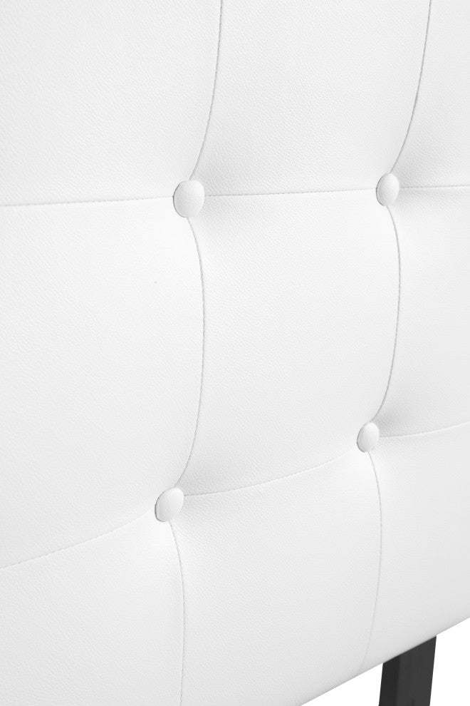 Novo 2 Faux Leather Adjustable Headboard, White, Twin