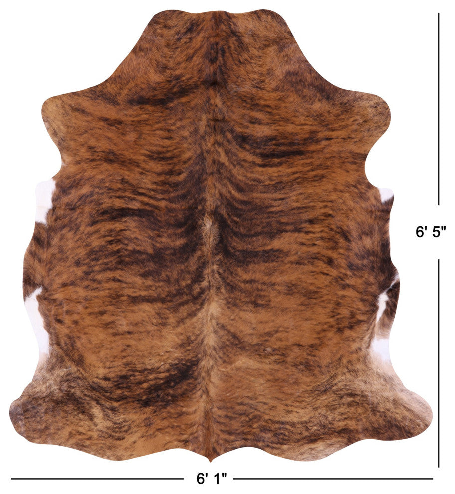 Organic Natural Hair-On Cowhide Area Rug 6' 5" X 6' 1" C1472