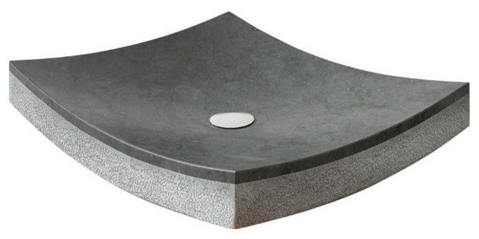 Arrecife Stone Rectangular Bathroom Sink, Black