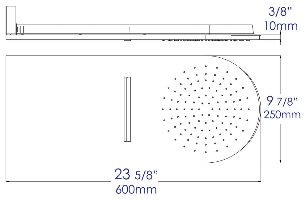 ALFI brand RAIN10RW-BN Brushed 10" Wall-Mounted Waterfall Rain Shower Head