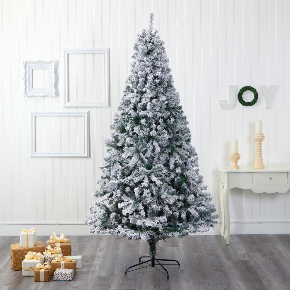 8'' Flocked Rock Springs Spruce Artificial Christmas Tree