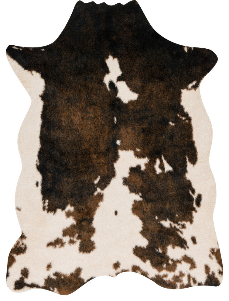 Southwestern Faux Cowhide Grand Canyon Area Rug, Beige/Brown, 5'x6'6"