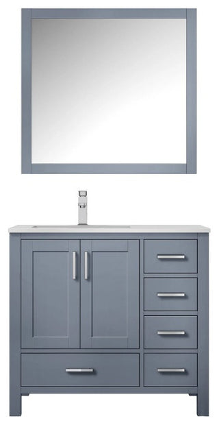 Jacques Modern Dark Grey 36" Single Vanity With Quartz Top