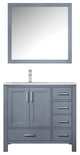 Jacques Modern Dark Grey 36" Single Vanity With Quartz Top