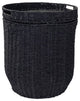 Paper Rope Rattan Basket and Tray Set, Black