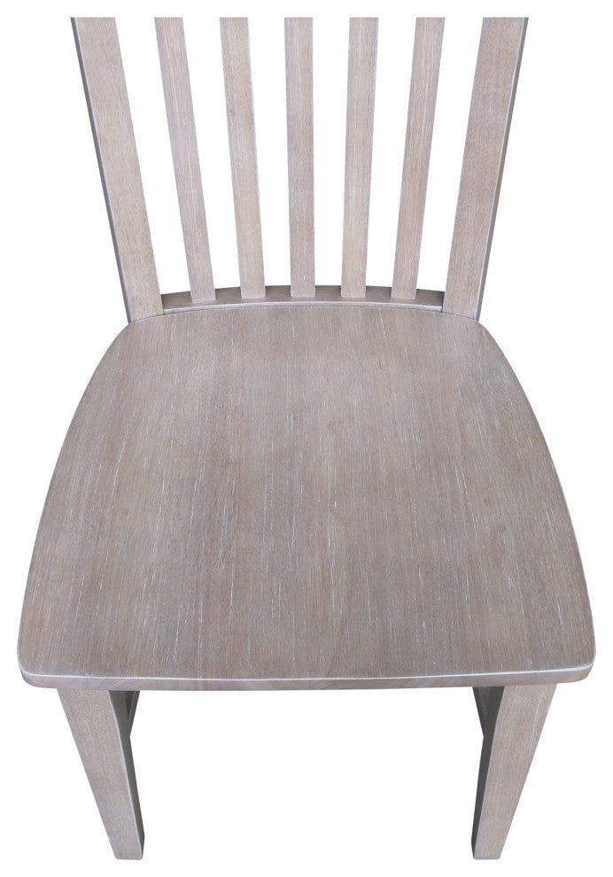 Set of Two Tall Mission Chairs, Washed Gray Taupe