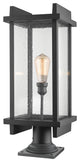 Fallow Collection 1 Light Outdoor Pier Mounted Fixture in Black Finish