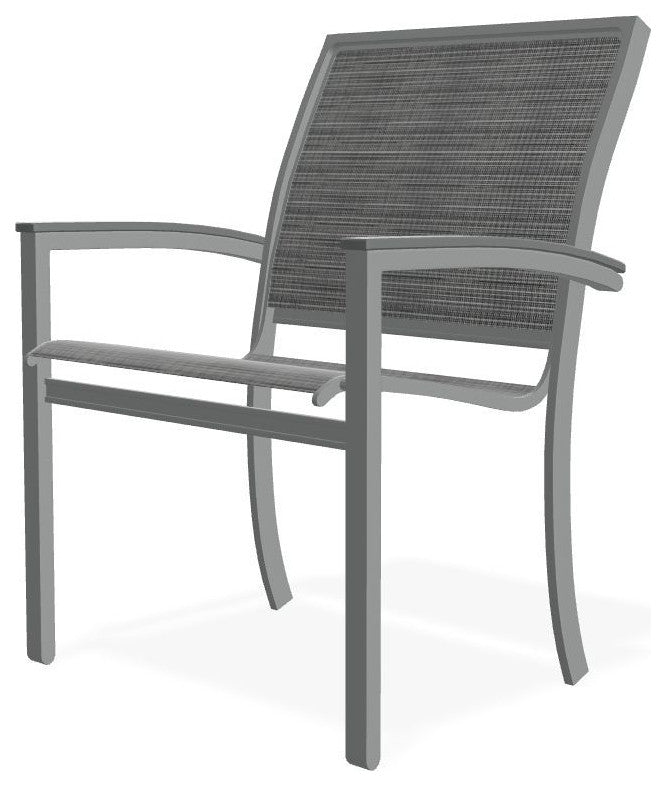 Bazza Sling Stackable Outdoor Dining Chair, Destiny Steel/Graphite