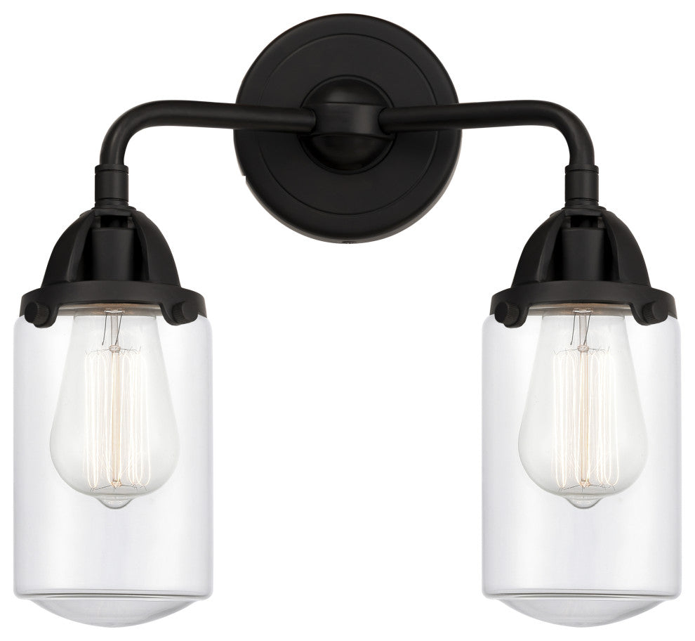 288-2W-BK-G312 Dover 2 Light 12.5" Bath Vanity Light, Matte Black