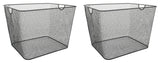 YBM Home Wire Mesh Open Bin Basket Black 14"x10"x8.8", 2-Pack