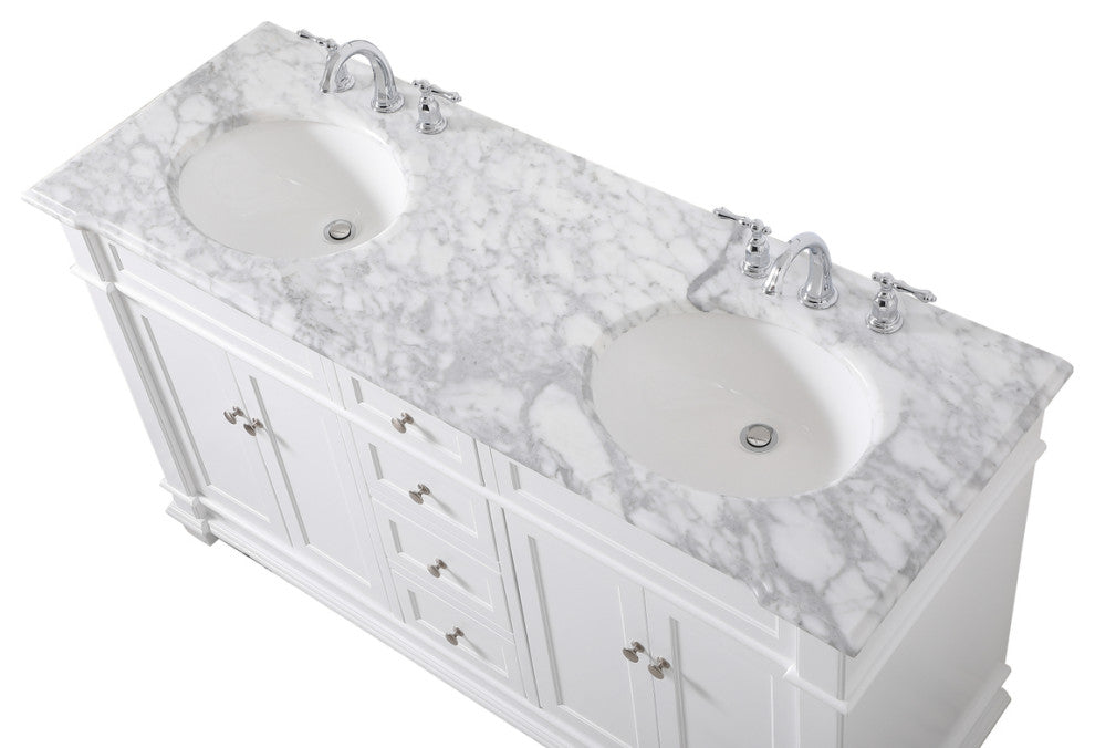 Home Living 60" Double Bathroom Vanity Set, White
