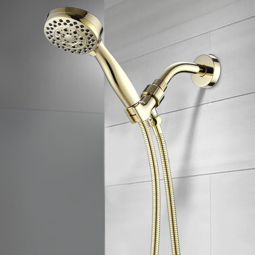5 Spray Settings Hand Shower Set, Gold