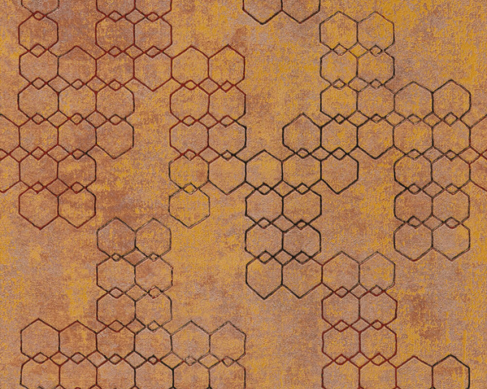 Sample, Geometric Textured Wallpaper Featuring Honeycomb Pattern, 374243
