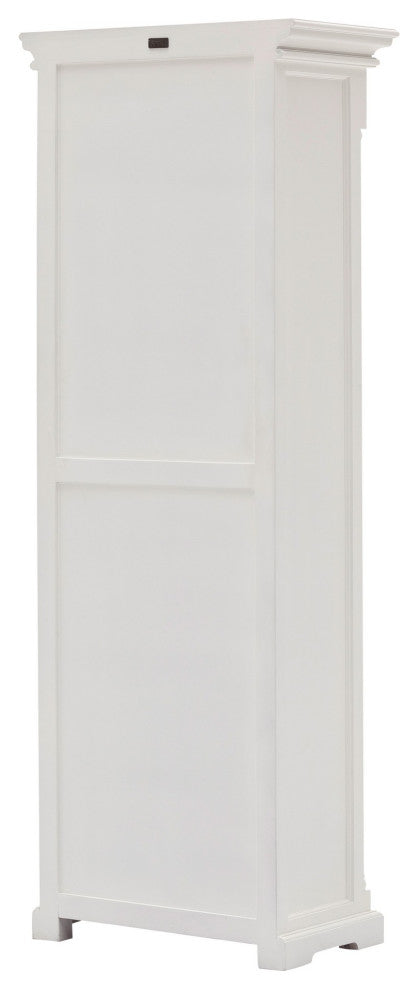 Traditional White and Glass Door Storage Cabinet