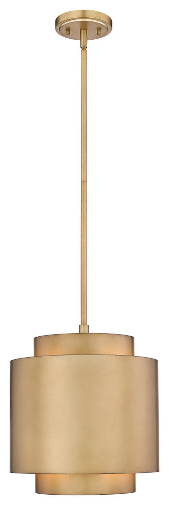Zlite 739P12-RB 1-Light Pendant, Rubbed Brass