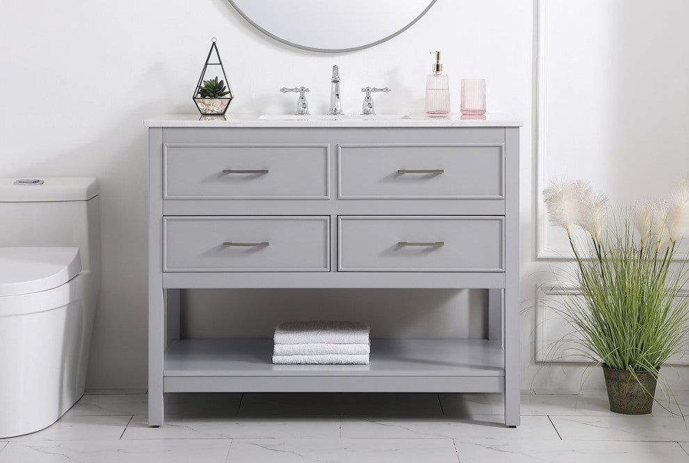 Home Living 42" Single Bathroom Vanity, Gray