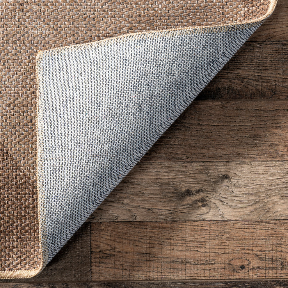 Nuloom Abi Checkered Easy-Jute Washable Rug, Natural 3' x 5'