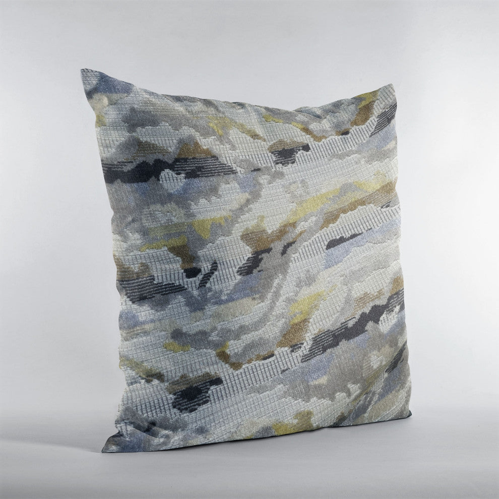 Plutus Velvet Crest Black, Gray, Citrine Handmade Luxury Pillow, 20"x36", King