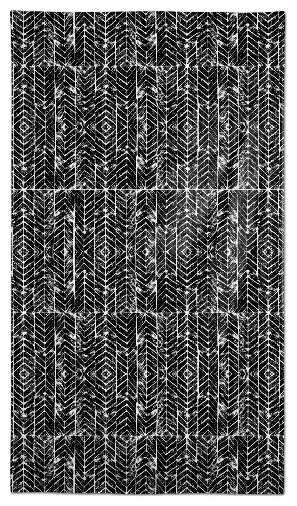 Black Chevron 58 x 102 Outdoor Tablecloth