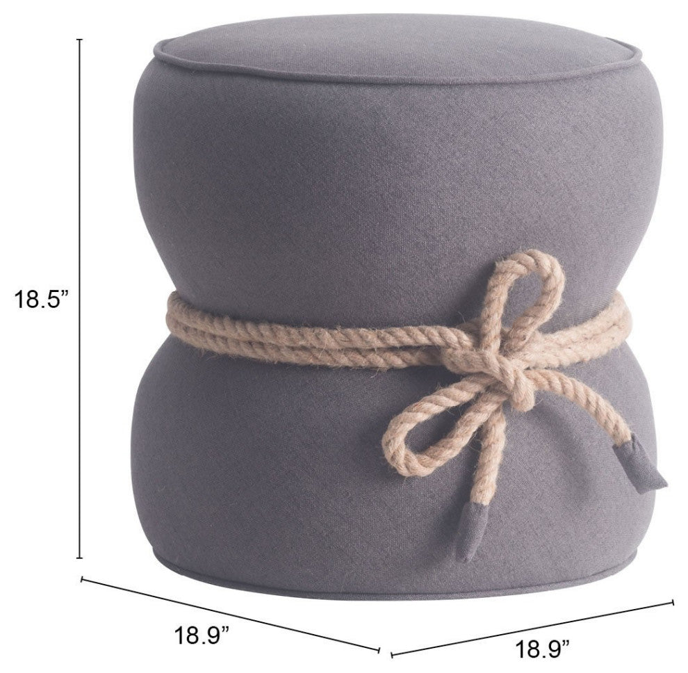Gray Cinch Ottoman