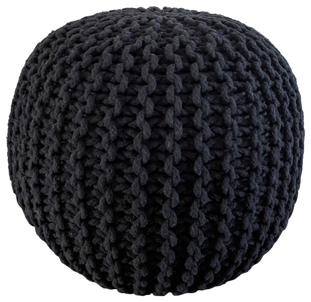Decor Maisonette Handmade Weston Pouf Ottoman, Gray 18"x18"x14"