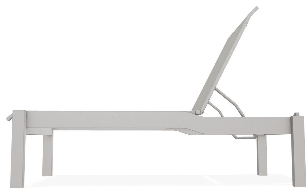 Leeward Sling Stackable Outdoor Chaise Lounge, Deacon/Warm Gray