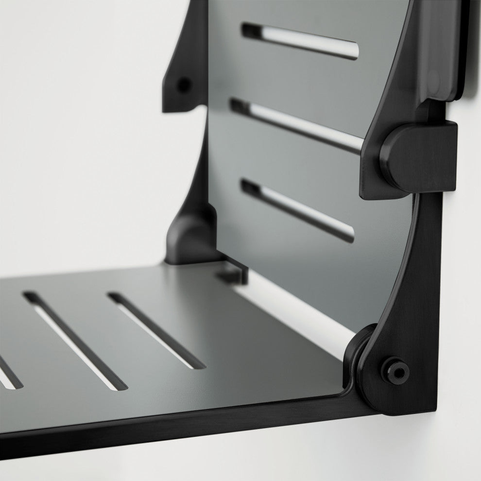 Seachrome Silhouette Comfort Shower Seats with Arms, Gray Seat, Matte Black Frame