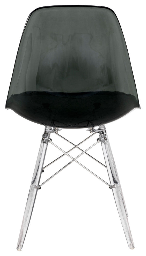 LeisureMod Dover Molded Side Chair With Acrylic Base, Set of 2