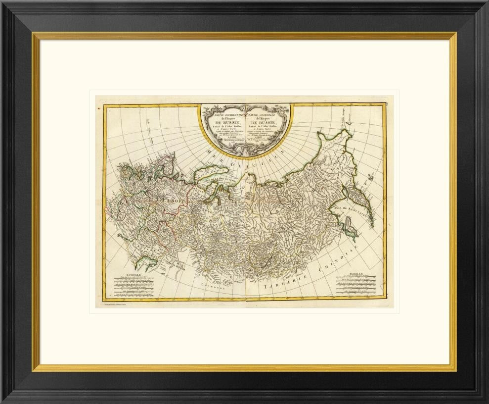 "Composite: Russia, 1785" Framed Digital Print by Rigobert Bonne, 26"x22"
