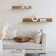 Saffron Fabs Metal Wall Shelves, Antique Brass, 2 Piece Set: 24x8 & 36x8