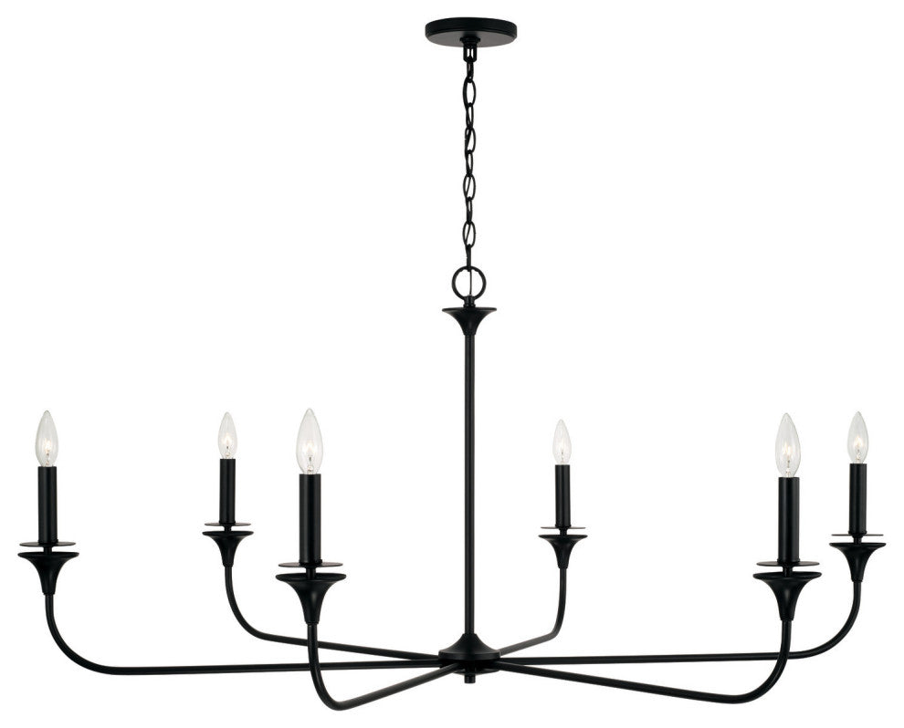 Capital Lighting 448961 Presley 6 Light 49"W Candle Style - Aged Brass