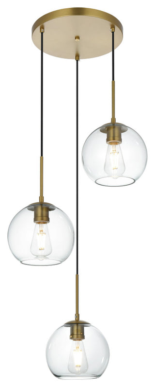 Home Living 18" Flush Mount Clear Shade, Satin Gold